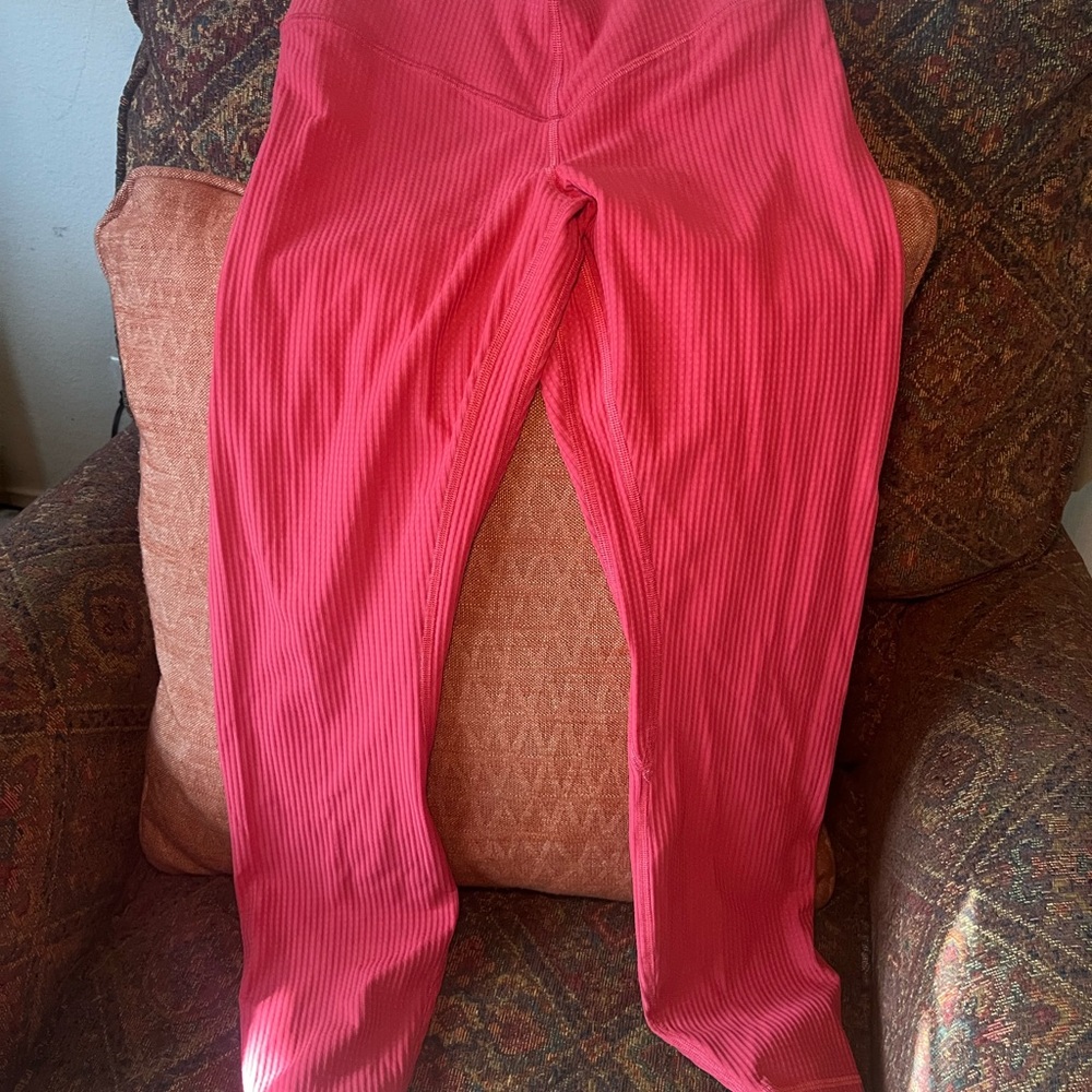 lululemon pink redish tights size 6